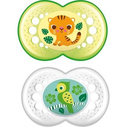 Baby Soother Original Silicone + 6 M Pack Double Green