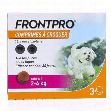 Frontpro - Comprimés Antiparasitaire chiens 2-4kg x3comprimés