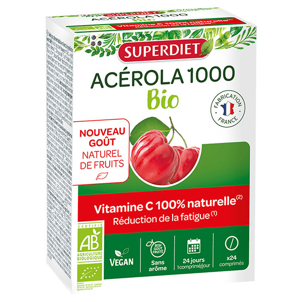 Acérola 1000 Bio 24 comprimés à croquer