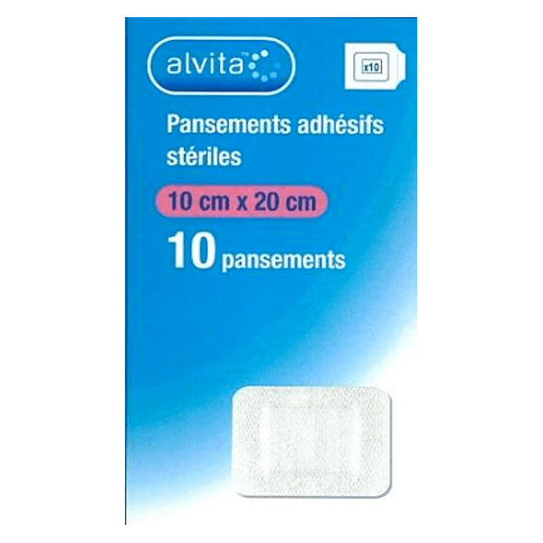 Pansement Adhésif Stérile avec Compresse Centrale 10 x 20cm 10 unités
