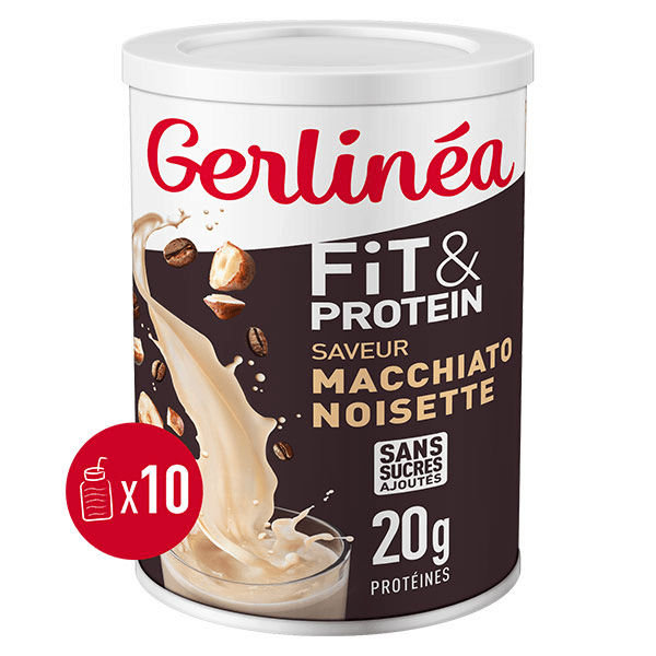 Fit & Protein Milkshake Protéiné Macchiato Noisettes 20 G De Protéines Boite 10 Milkshakes