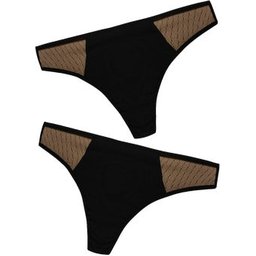 Olivia String Mentruel Coton Flux Léger M Noir 2uts