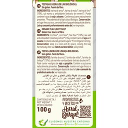Light Toast Organic Flax Gluten Free 100g