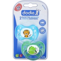 Duo Sucette Anatomique Silicone Dessin Garçon +6mois