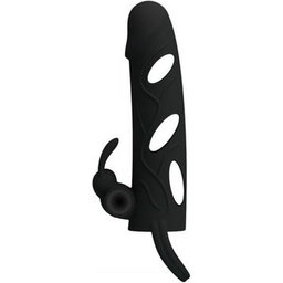 Manchon en silicone avec vibration 14cm 1pc