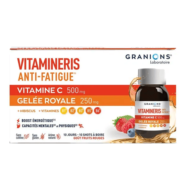 Granions Vitamineris Vitamine C Gelée Royale 10 Shots Goût fruits rouges