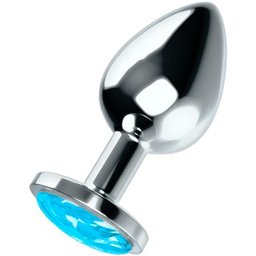 Plug Anal Acier Cristal Bleu L 1ut