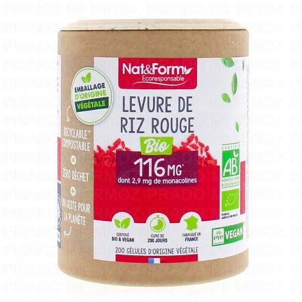 NAT&FORM Ecoresponsable - Levure de Riz Rouge Bio 200 gélules