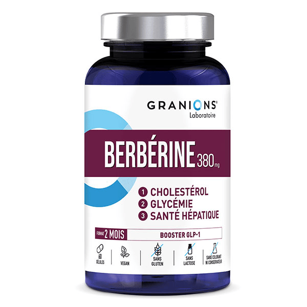 Granions Berbérine - Ail noir,  Berbérine, Chrome- Cholestérol, Glycémie - 2 mois