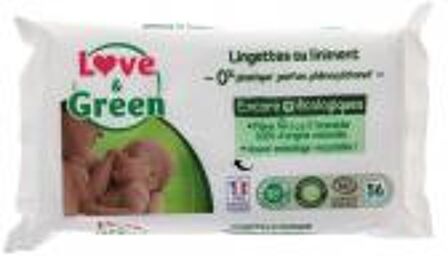 Lingettes au Liniment en Fibres 100% Naturelles et Biodégradables X 56 - Sachet 56 lingettes