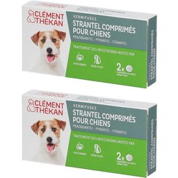 Clement Thekan Vermifuges Vers Plats Et Ronds Chien 2 Comprimés