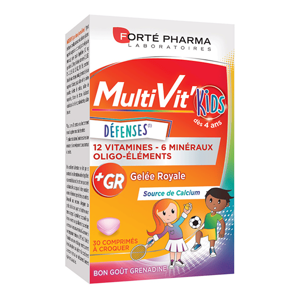 Multivit' Kids Immunités Vitamines Enfants 30 comprimés à croquer