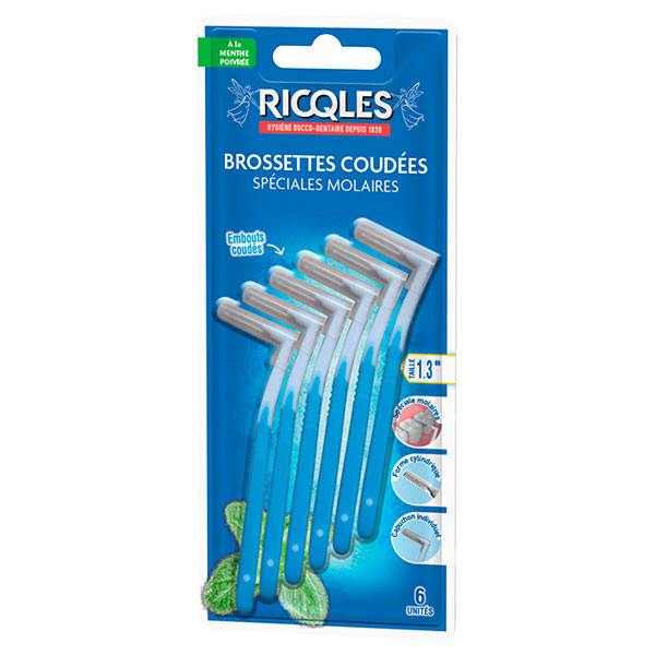 Brossettes coudées spéciales molaires, 6 unités