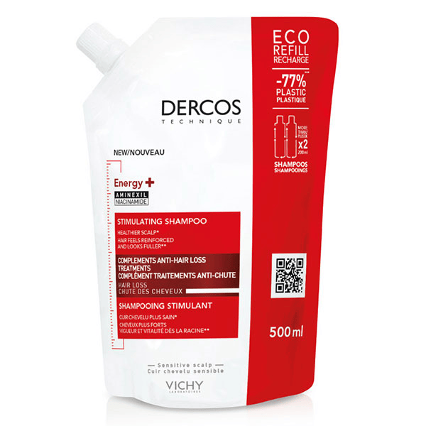 Dercos Technique Éco-recharge Shampooing Energy+ 500ml