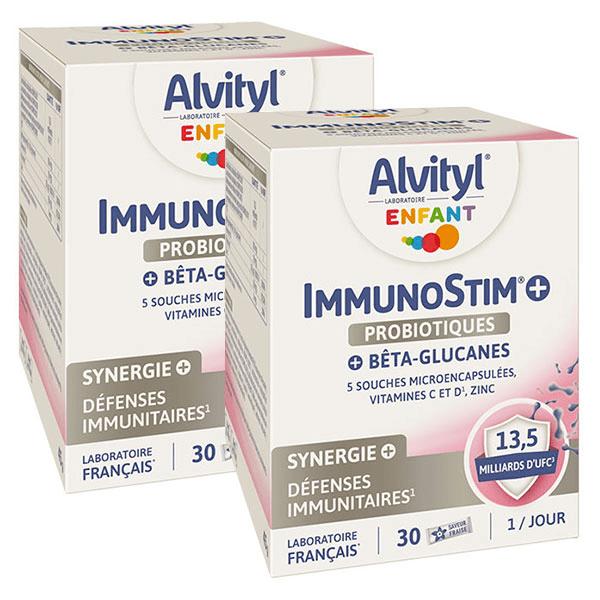ImmunoStim+ Probiotiques Défenses Immunitaires dès 3 ans Lot de 2x30 sticks