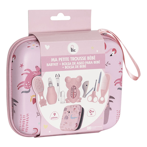 Trousse de soin complète pour bébé - 9 accessoires - rose