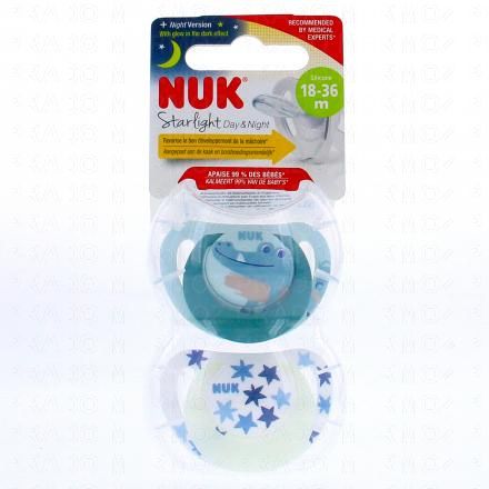 Starlight Jour/nuit - Sucettes 18-36 mois x2 crocodile bleu