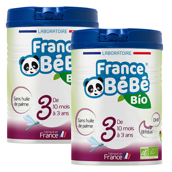 Lait 3ème âge Croissance France BéBé BIO - Lot de 2 x 800g