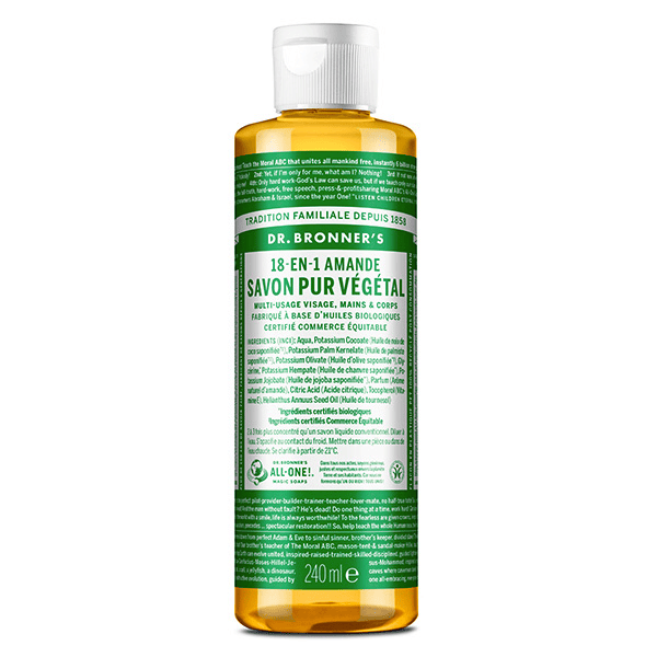 Dr Bronner's Savon Pur Végétal Amande 18 en 1