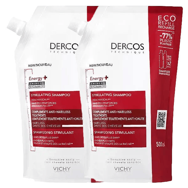 Dercos Technique Shampooing Energy+  2x Écorecharge 500ml