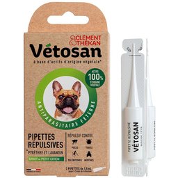 Clement Thekan Anti-Puces Anti-Tiques Chiot Petit Chien 2 Pipettes