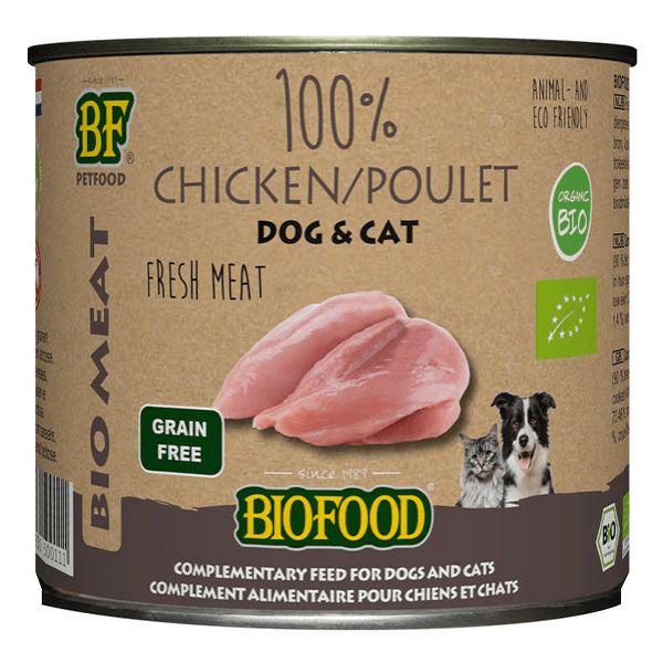 - Biofood 100% viande de poulet Bio Boîte de 200g