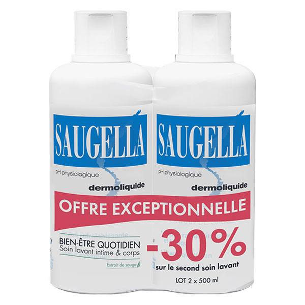 Dermoliquide Soin lavant hygiène intime femmes Sauge - 2x500ml