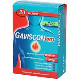 GavisconPRO Menthe Sans Sucre - Suspension Buvable en Sachet