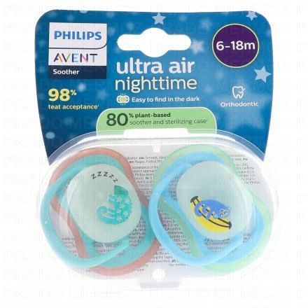 Sucettes Ultra Air Nighttime 6-18 mois
