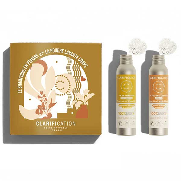 Coffret Duo Poudres Lavantes Naturelles Bio - Corps et cheveux - 40g