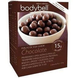 Perles de soja avec une clochette au chocolat