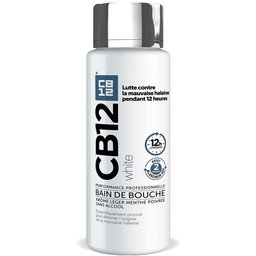 - Bain de bouche White - Dents plus blanches - 12 heures d’haleine fraîche - Sans alcool - Arôme léger de menthe poivrée - Flacon 250 ml