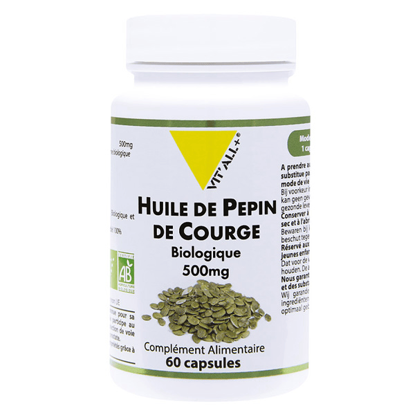 Huile de Pépin de Courge 500mg Bio 60 capsules