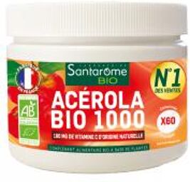 Acérola Bio 1000 Pot 60 Comprimés (Dont 20 Offerts) - Pot 60 Comprimés