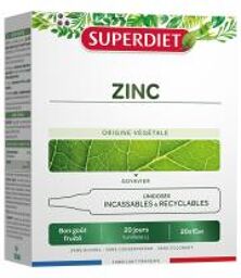Zinc 20 Unités - Boîte 20 ampoules de 15 ml
