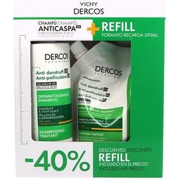 Dercos Pack Shampoing Cheveux Secs 390ml + Recharge 390ml