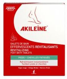 Akileïne Galets de Bain Effervescents Revitalisants - Boîte 6 galets de 20 g