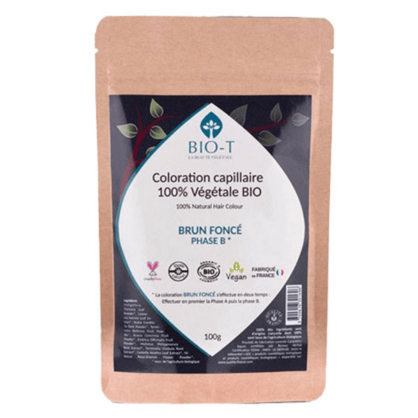 Coloration Végétale brun foncé B - Bio et 100% naturel - 100g