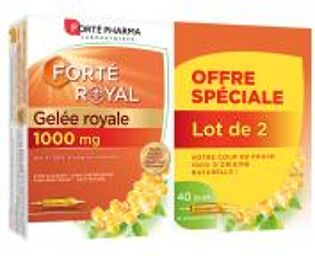 Forté Pharma Gelée Royale 1000 mg - Lot de 2 X20 Ampoules - Boîte 2 x 20 ampoules