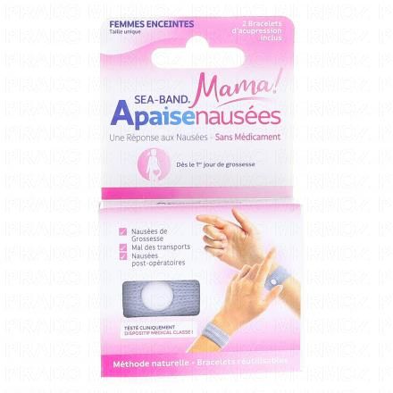 SEA-BAND Mama Apaise nausée 2 bracelets noir