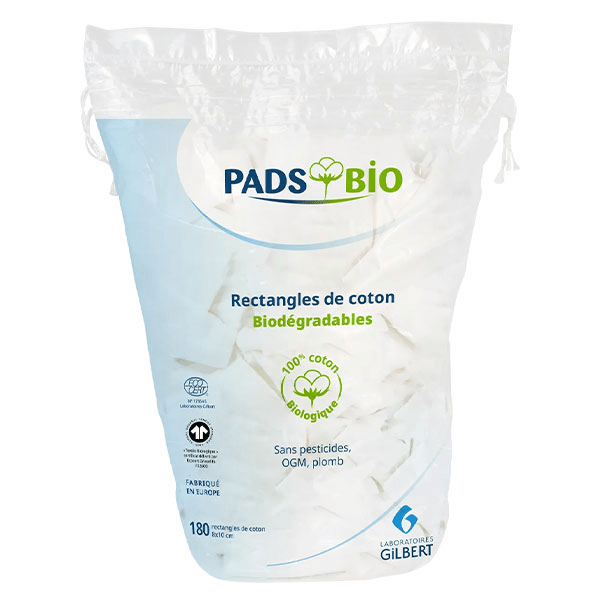 Premiers Secours Pads Bio Rectangle de Coton 8 x 10 cm 180 unités