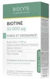 Biotine 10000 µg Force et Croissance 45 Gélules - Boîte 45 gélules