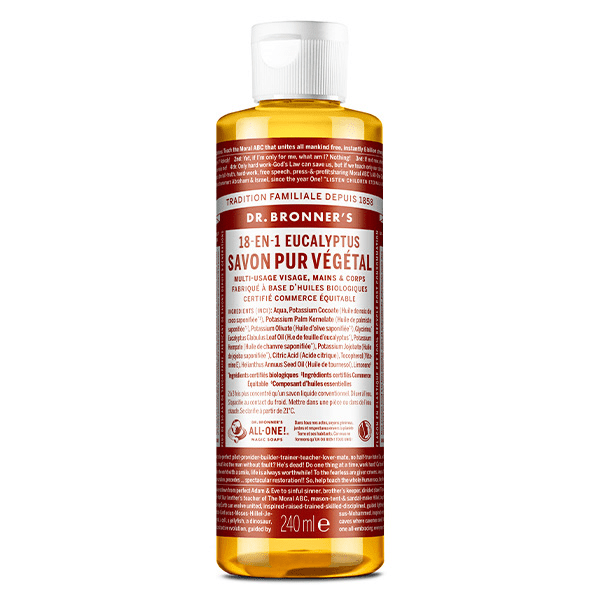 Dr Bronner's Savon Pur Végétal Eucalyptus 18 en 1