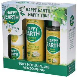 Happy Earth Giftset Jasmine Ho Wood Deo, Shower Gel, Hand Soap