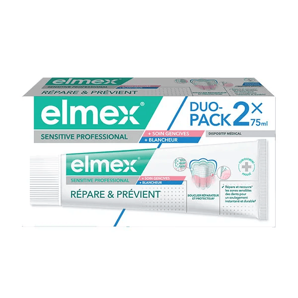 Sensitive Professional Soin Gencives Blancheur Dentifrice 2x75 ml