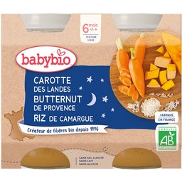 Carotte DES Landes Courge Butternut & RIZ DE Camargue dès 6 mois
