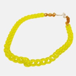 Collier Chaine Petit pour Lunettes Jaune Fluo 1ut