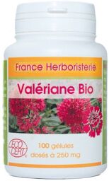 GELULES VALERIANE BIO racine 100 gélules dosées à 250 mg poudre pure.