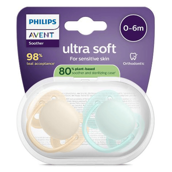 Ultra Soft jour 0-6M Uni Nature x2, sans BPA