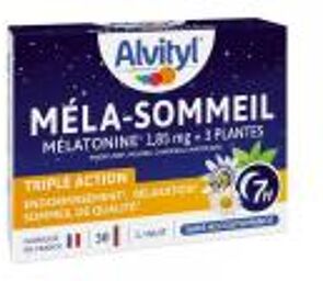 Méla-Sommeil Gélules - Mélatonine + 3 Plantes + Vitamine B6 - Boîte 30 gélules